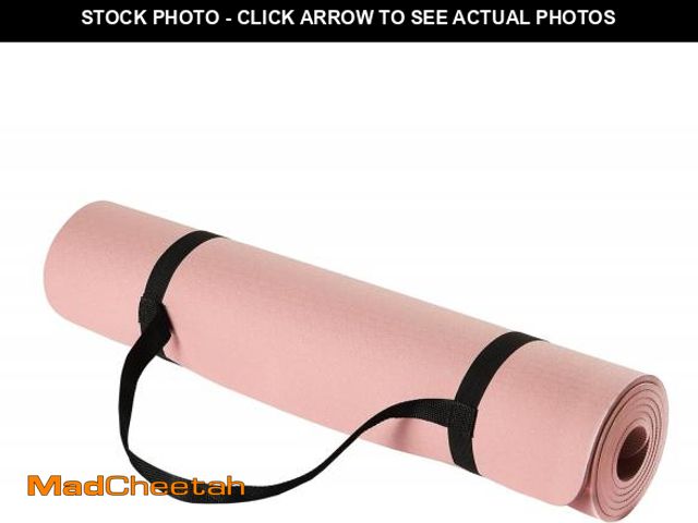 Lot 74-12396410 - Basics 0.25 inch Thick TPE Exercise Yoga Mat with Carrying Strap, Rose - USED