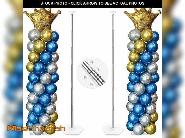 Lot 74-13956201 - YALLOVE Balloon Column Stand Kit Sets of 2, 7 Feet Height Adjustable Balloon Tower Pillar with Reusa...