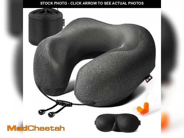 Lot 74-11553783 - MLVOC Travel Pillow 100% Pure Memory Foam Neck Pillow, Comfortable &amp; Breathable Cover, Machine W...