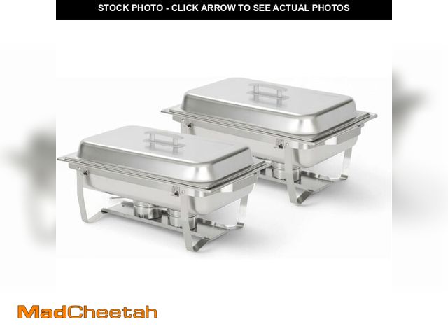 Lot 74-13709118 - ALPHA LIVING 70012-Gray 2 Pack 8QT Chafing Dish High Grade Stainless Steel Chafer Complete Set, 8 Qt...