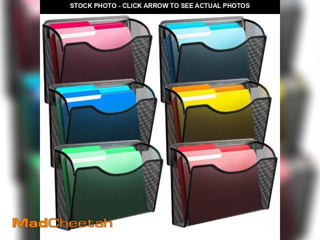Lot 74-12310157 - MINDEPOT Wall File Organizer,Hanging Wall Mounted File Folder Binder Holder Mail Organizer for Offic...