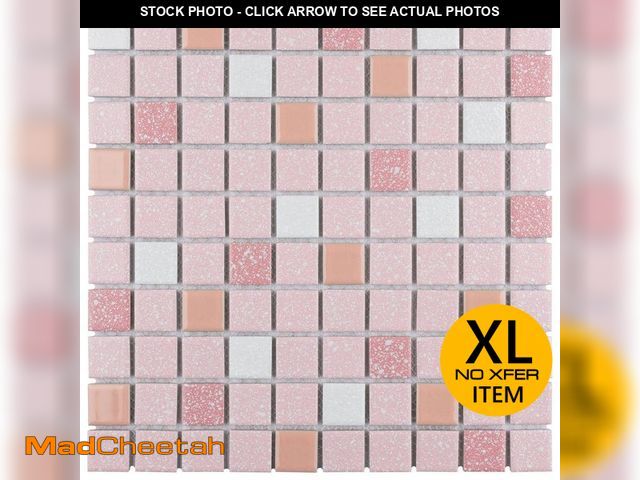 Lot 74-12553835 - 2 Cases-Crystalline Straight Edge Square Pink 11-3/4 in. x 11-3/4 in. Porcelain Mosaic Tile (29.4 sq...