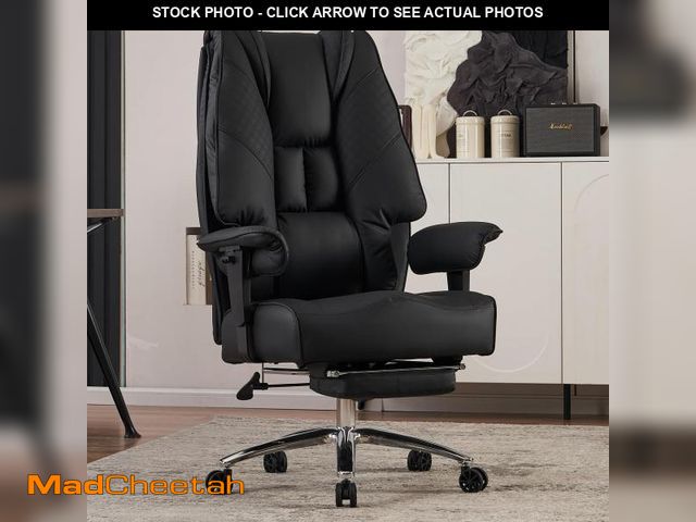 Lot 74-12429342 - EXCEBET Big and Tall Office Chair 400lbs Wide Seat, Leather High Back Executive Office Chair with Fo...