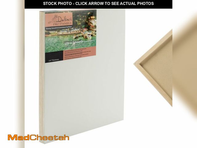 Lot 74-14046666 - Da Vinci Pro Ultra Smooth Wood Canvas Gesso Board - 3/4" Deep, 11x14 Single White Acrylic Polymer Ge...