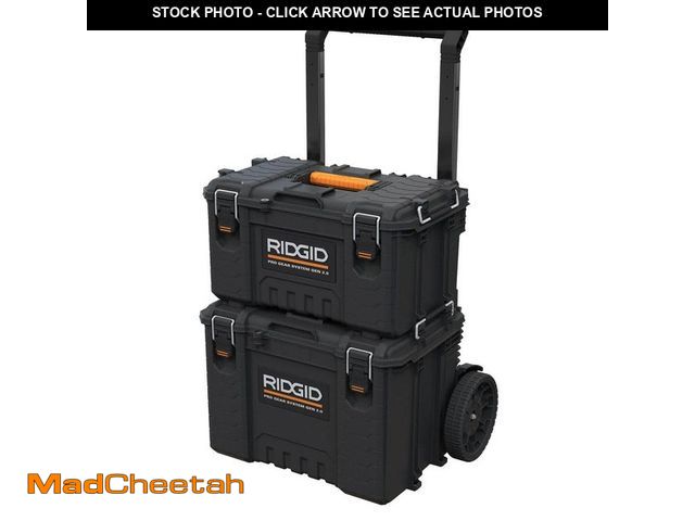 Lot 74-13693446 - *MISSING SMALLER BOX* RIDGID Pro Gear System Gen 2.0 Stackable Rolling Tool Box and 22 in. Heavy Dut...