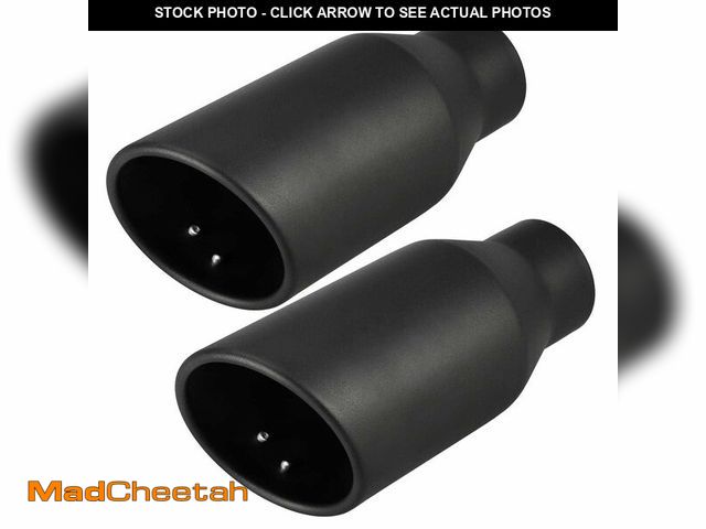 Lot 74-13955486 - Upower 2.5 inch Inlet 4 inch Outlet Exhaust Tip 2.5" to 4" Exhaust Tailpipe Tips 9" Long Black Weld ...