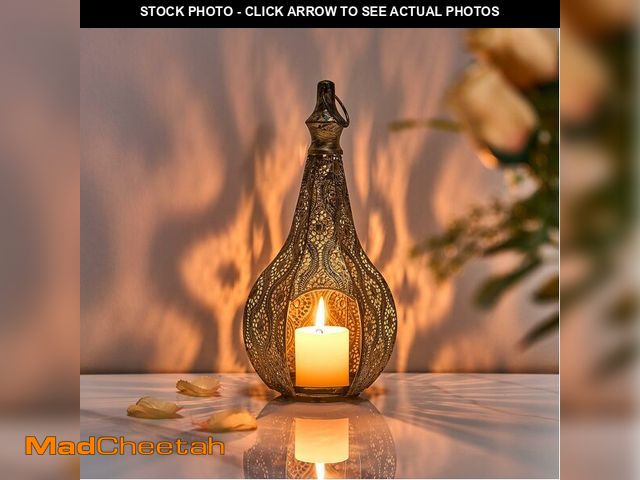 Lot 74-12599326 - 11.6inch Moroccan Lantern Lamp Decorative Candle Holders for Ramadan Decorations, Hanging, Outdoor P...