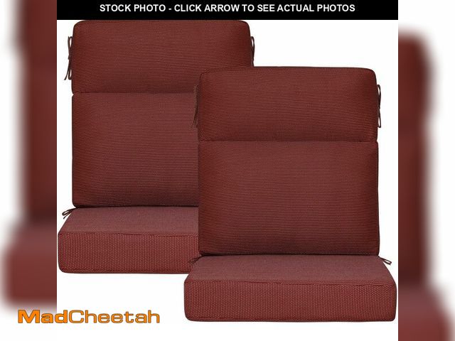 Lot 74-14348373 - Supdurplus Outdoor High Back Chair Cushion, 2 Pack 44x21 inches Patio Chair Cushions Water Repellent...