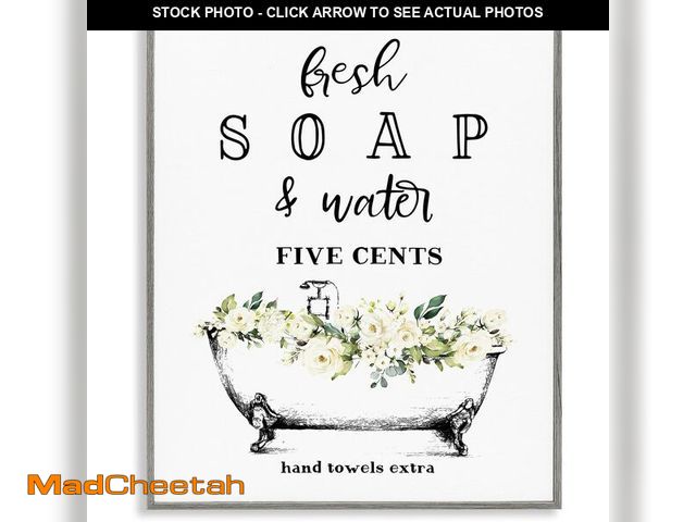 Lot 74-13734019 - Stupell Industries Fresh Soap And Water Bath Tub Bathroom Design Framed Giclee Art Design By Artist ...