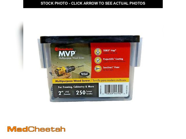 Lot 74-14363605 - Fasten Master MVP Multipurpose Coated Wood Torx Screws 2" 250 piece Black - UNUSED