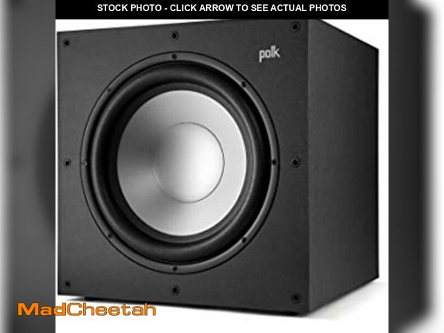 Lot 74-14591385 - (SOME DAMAGE) Polk Audio Monitor XT12 12" Powered Subwoofer, Deep Bass (Midnight Black) - USED