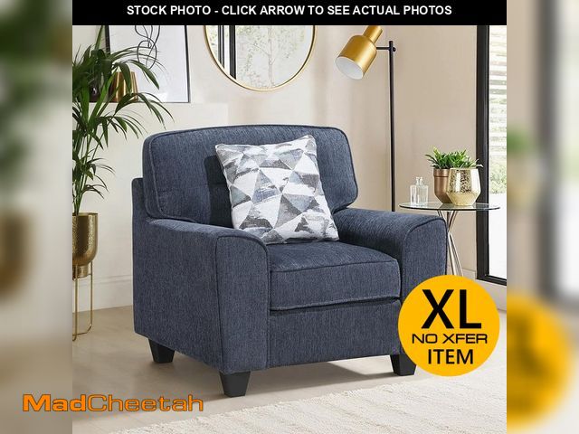 Lot 74-12590409 - Lazzara Odelia Chenille Upholstery Blue Arm Chair - UNUSED