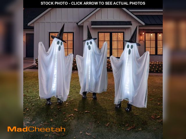 Lot 74-12423663 - Member's Mark Pre-Lit Animated Ghosts, Set of 3 - UNUSED