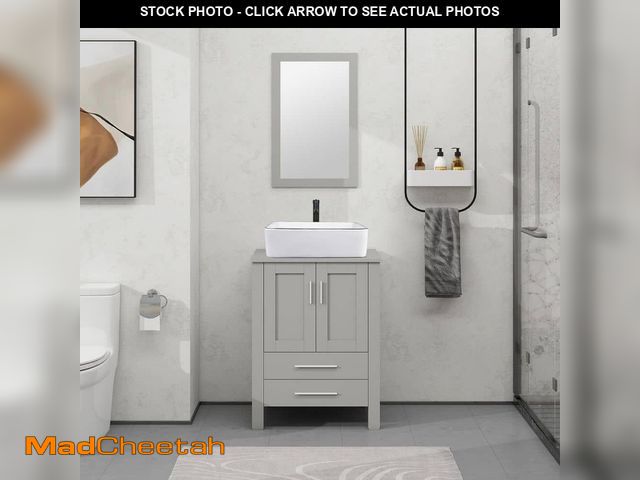 Lot 74-12773802 - Puluomis 24 in. W x 20 in. D x 32 in. H Single Sink Bath Vanity (Sink Only) - UNUSED
