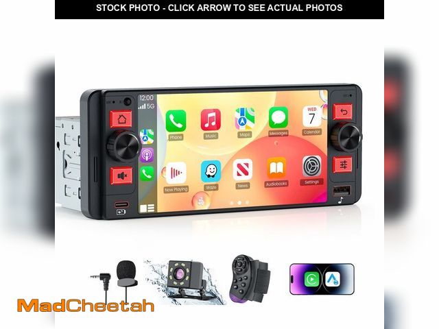 Lot 74-14302190 - Single Din Car Stereo with Wireless Apple CarPlay and Android Auto, Single Din Touchscreen Radio Inc...