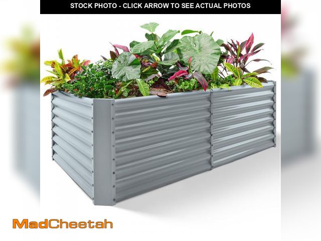 Lot 74-12140891 - Land Guard 8Ãâ4Ãâ2ft Galvanized Raised Garden Bed, Planter Boxes Outdoor, Raised Garden Beds O...