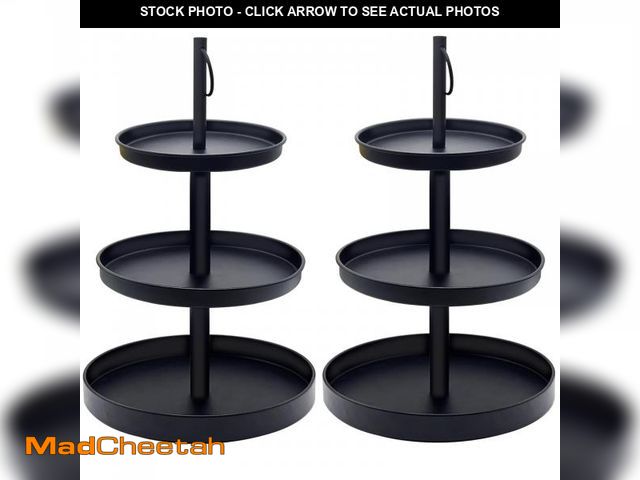 Lot 74-11548553 - Cupcake Stand for 50 Cupcakes, 2 PACK Metal 3 Tier Cupcake Tower Black Cupcake Holder Stand Cake Dis...
