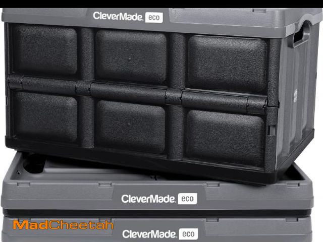 Lot 74-12520622 - CleverMade Collapsible Storage Bin (100% Recycled) 32L (8 Gal) Stone - UNUSED