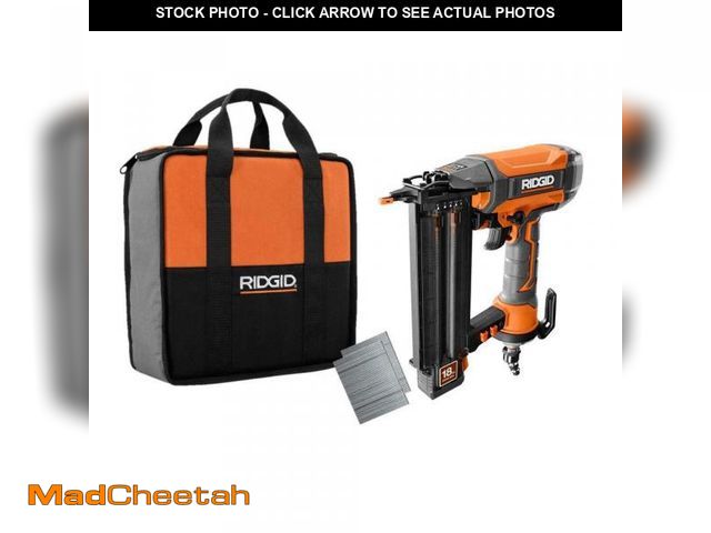 Lot 74-12142561 - (MISSING NAILS) RIDGID 18-Gauge 2-1/8 in. Brad Nailer with CLEAN DRIVE Technology - USED