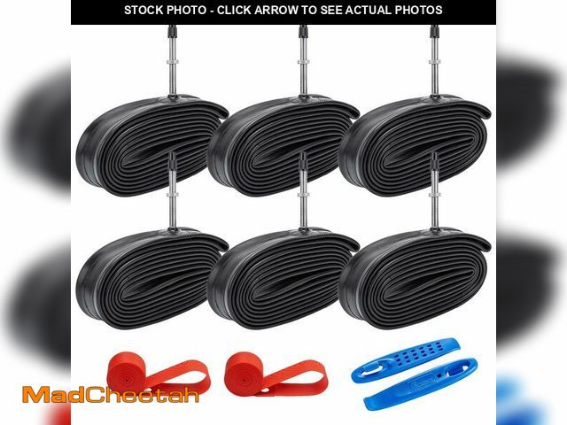 Lot 74-14205685 - 6-Pcs 700x18C/23C/25C/26C/28C/30C/32C Heavy Duty Bike Tubes 700C Bicycle Tubes FV80mm Presta Valve (...