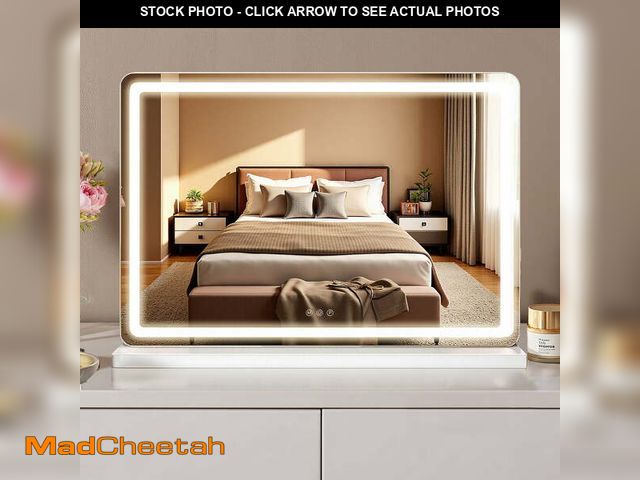 Lot 74-12780715 - EDX Vanity Mirror with Lights, 19" x 22" LED Makeup Mirror with Dimmable 3 Color Modes, Touch Screen...