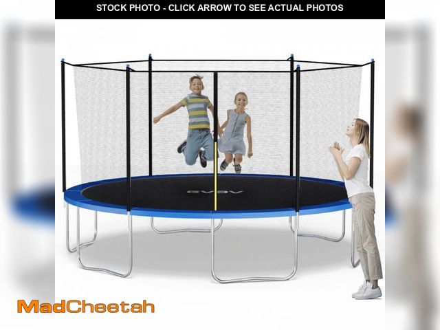 Lot 74-12475312 - GVDV Outdoor Trampoline, 14' Backyard Recreational Trampoline with Enclosure for Kids &amp; Adults -...