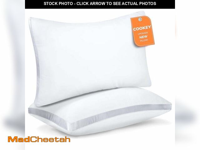 Lot 74-14604475 - COOKEY Bed Pillows King Size Set of 2, Luxury Hotel Quality,Fluffy and Supportive Gusseted Bed Pillo...