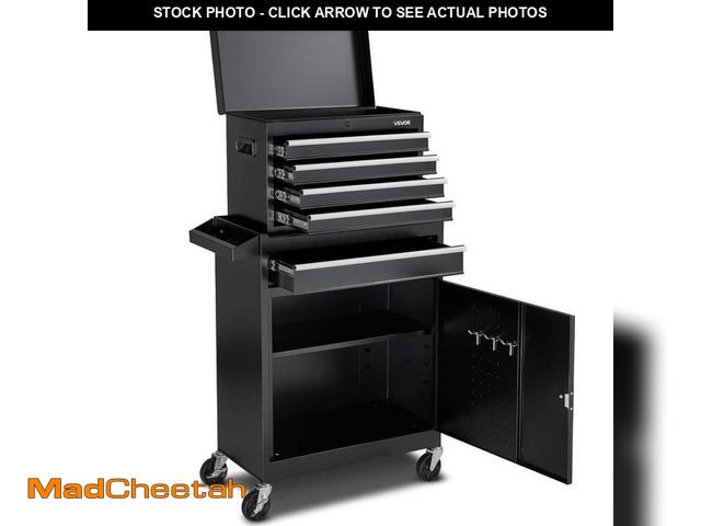 Lot 74-14345435 - SKYSHALO Rolling Tool Chest with Detachable Top Metal Toolbox, Lock Bar, 2-in-1, 11 in. Width, 5 Dra...