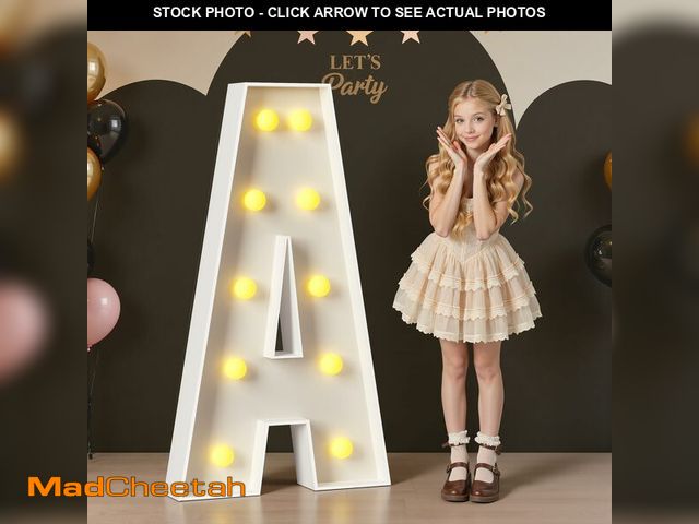 Lot 74-14270146 - Mixifox Marquee Letters 4 Feet Tall, 4FT Large Light up Letters A, Big Sign A with Warm White Light ...