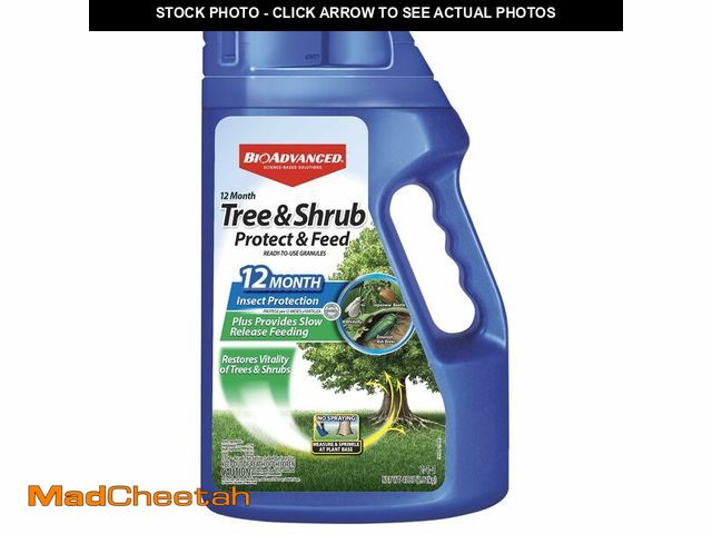 Lot 74-14257559 - BioAdvanced 12 Month Tree and Shrub Protect and Feed, Granules, 4 lb, Insect Killer, Tree Fertilizer...