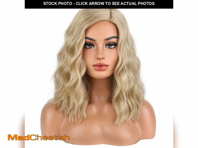 Lot 74-12709871 - BERON Blonde Wigs for Women Short Curly Wavy Wig Girls Dirty Blonde Shoulder Length Body Heat Resist...