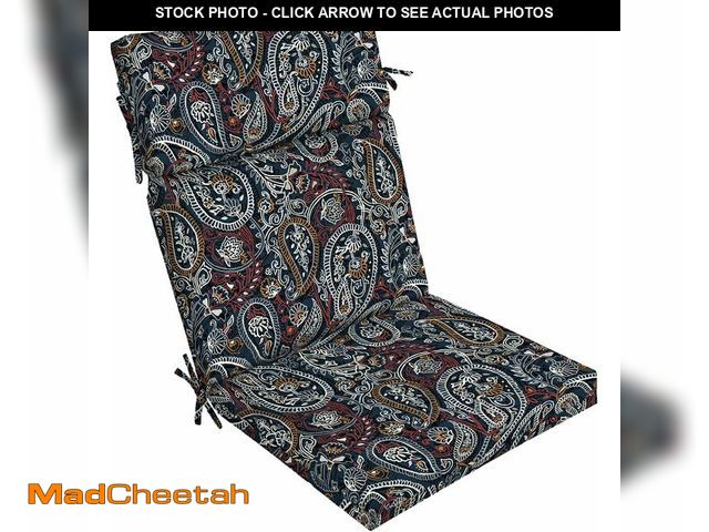 Lot 74-13733528 - Arden Outdoor Chair Cushion, 21 x 20, Rain-Proof, Fade Resistant 20 x 21, Navy Palmira Paisley - UNU...