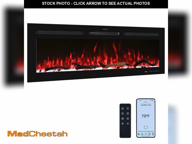 Lot 74-13121464 - Delandgrand 45 in. Smart Electric Fireplaces Inserts Recessed and Wall-Mounted Fireplace Heater with...