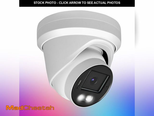 Lot 74-12608114 - Tennoz 8MP 4K PoE IP Security Camera, H.265 Dome IP Camera with Smart Dual Light Colorvu, 5X Optical...