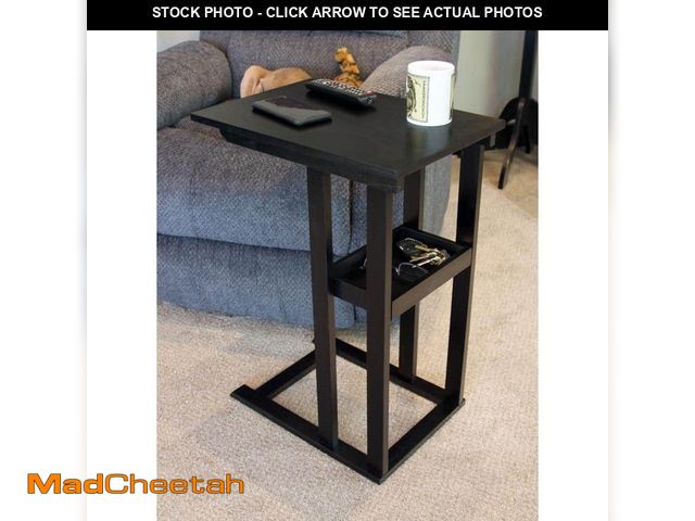 Lot 74-12746801 - Unbranded 19 in. Black 26.5 in. C Table Solid Acacia Wood with Tray - UNUSED