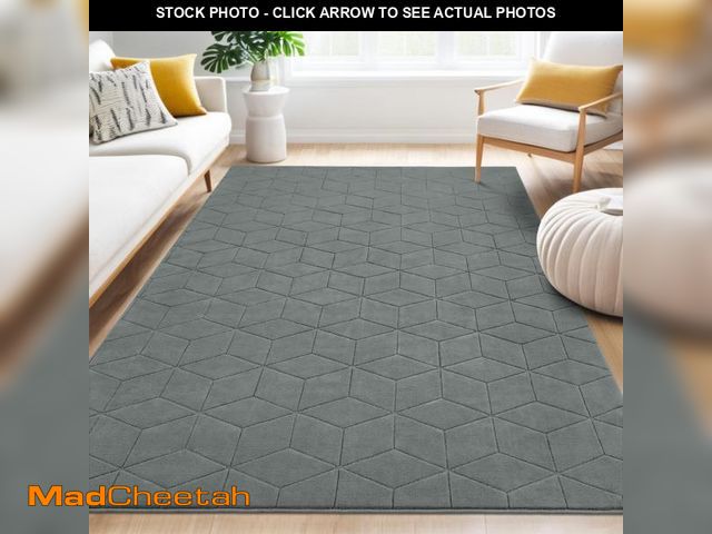 Lot 74-12518389 - SHACOS 8x10 Area Rugs for Living Room, Soft Fluffy Geometric Floor Carpet for Kids Room, Non Slip Ma...