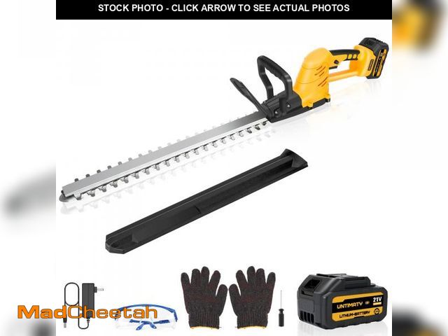 Lot 74-12156113 - Hedge Trimmer Cordless, UNTIMATY 21V Electric Hedge Trimmer with 3.0Ah Battery and Charger for Bush ...