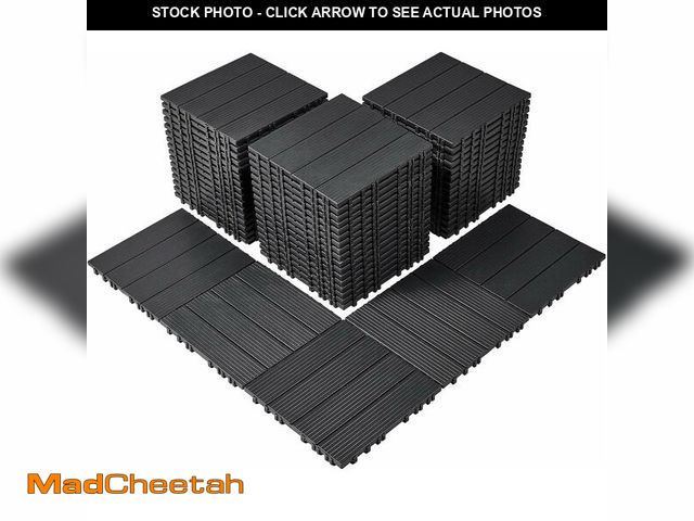 Lot 74-14305258 - VEVOR 54 sq. ft Plastic Interlocking Deck Tiles, 54 Pack,12"x12" Waterproof Non-Slip Outdoor Floorin...