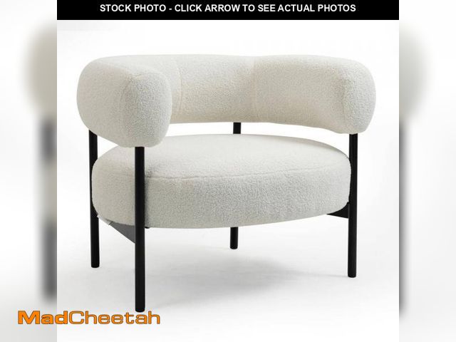 Lot 74-12462959 - Glamour Home Ayuka White Boucle Accent Chair - UNUSED