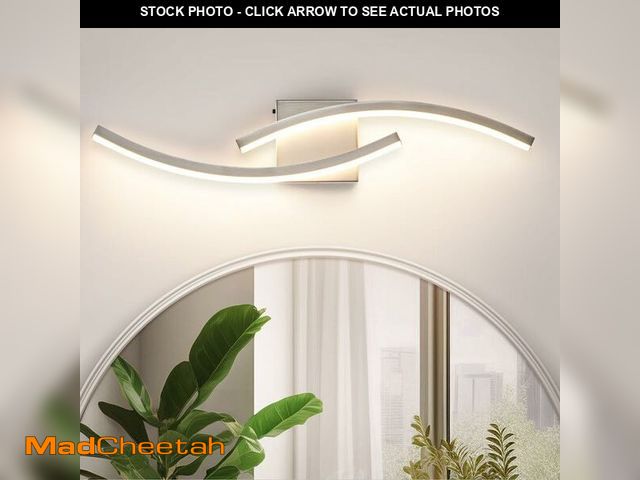 Lot 74-14268159 - HLILCEH 23.62 inch Modern Bathroom Vanity Light Brushed Nickel Lights Fixtures Dimmable 5CCT Led Bat...