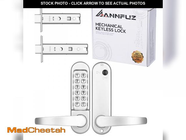 Lot 74-12432716 - ANNFUZ Mechanical Keypad Keyless Entry Door Lock with Handle,Push Button Code Door Knob Lock,Single-...