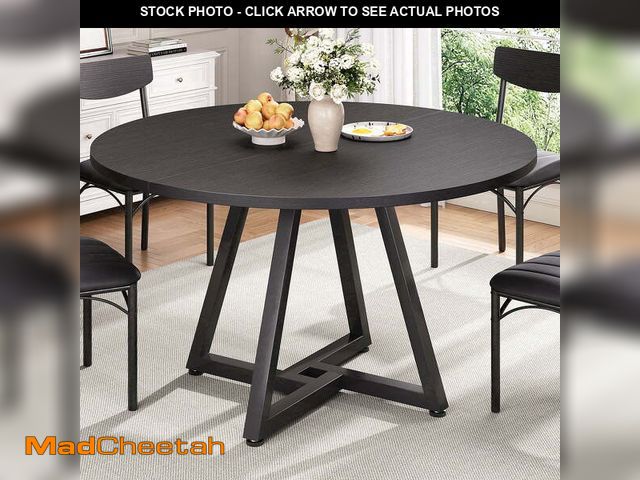 Lot 74-13774384 - (TABLE TOP ONLY) Anyact 42in Round Dining Table for 4, Circle Dinner Table Pedestal Metal Frame, Kit...