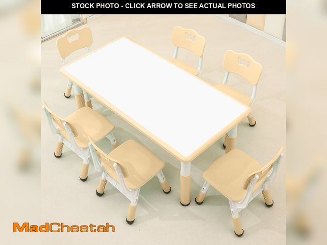 Lot 74-12689122 - monleelnom Children's Table and Chair Set Suitable for Boys and Girls Age 2-12 Height Adjustable Tab...