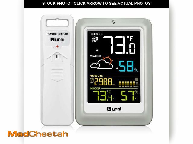 Lot 74-14209854 - Indoor Outdoor Thermometer Wireless Weather Stations, with 330ft Range Sensor and Adjustable Brightn...