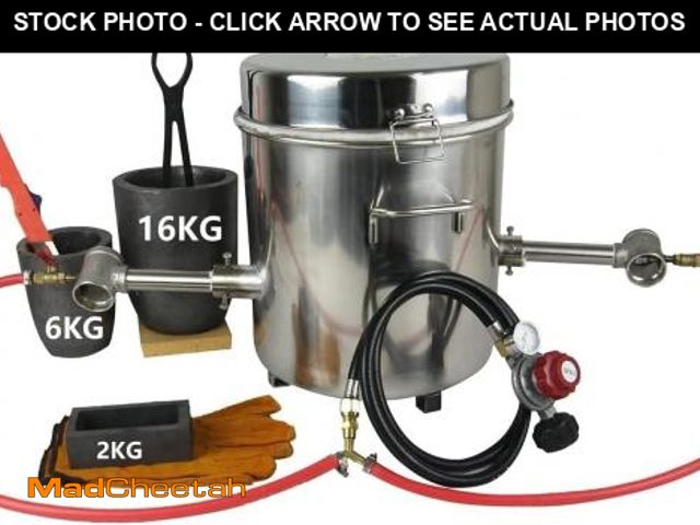 Lot 74-12419411 - LSMIITTH 16KG/35lbs Gas Metal Melting Furnace Kit 2642ÃÂ°F / 1450ÃÂ°C Propane Forge Dual Burner (E...