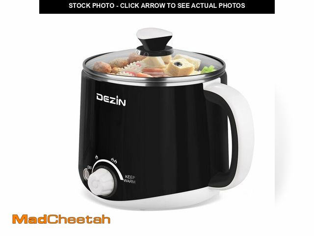 Lot 74-12711106 - Dezin Hot Pot Electric, Rapid Noodles Cooker, Stainless Steel Electric Pot 1.6 Liter, Perfect for Ra...