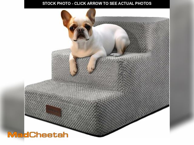 Lot 74-13583708 - Aodisman Dog Stairs for Small Dogs, 3-Step Non-Slip Pet Stairs for Couch Sofa and Chair, Dog Bed Sta...