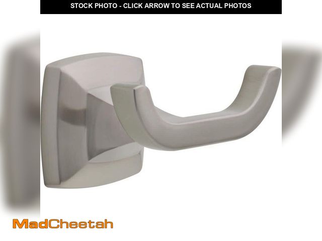 Lot 74-12663280 - Delta Portwood Double Towel Hook Bath Hardware Accessory in Brushed Nickel - UNUSED