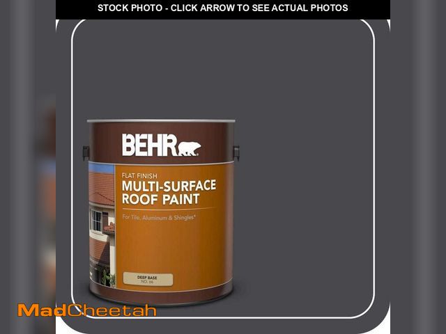 Lot 74-14590461 - BEHR 1 gal. #RP-32D Black Slate Flat Multi-Surface Exterior Roof Paint 06601 - USED