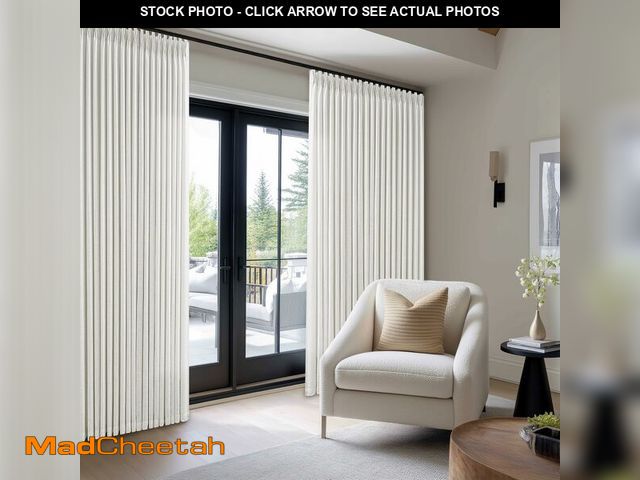 Lot 74-13624567 - Extra Wide Pinch Pleat Linen Curtains 108 Inches Long for Living Room Sliding Glass Door 70 Inch Wid...